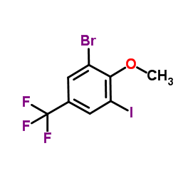 2-Bromo-6-iodo-4-(trifluoromethyl)anisole Structure