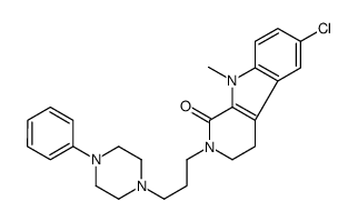 6-chloro-9-methyl-2-[3-(4-phenylpiperazin-1-yl)propyl]-3,4-dihydropyrido[3,4-b]indol-1-one结构式