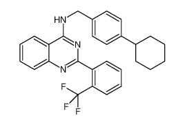 N-(4-cyclohexylbenzyl)-2-(2-(trifluoromethyl)phenyl)quinazolin-4-amine结构式