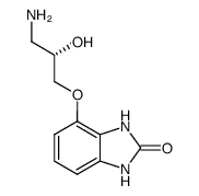 (S)-4-[2-hydroxy-3-aminopropoxy]-1,3-dihydro-2H-benzimidazol-2-one Structure