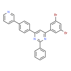 Pyrimidine, 4-(3,5-dibromophenyl)-2-phenyl-6-[4-(3-pyridinyl)phenyl]- structure