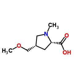 (2S,4S)-4-(methoxymethyl)-1-methylpyrrolidine -2-carboxylic acid structure