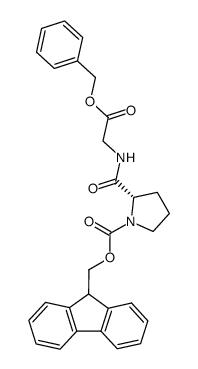 N-(N-fluorenylmethoxycarbonyl-2S-prolyl)-glycine benzyl ester Structure