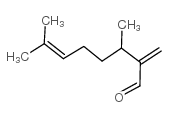 6-Octenal,3,7-dimethyl-2-methylene- structure