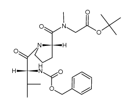 N-(benzyloxycarbonyl)-D-valylprolylsarcosine tert-butyl ester Structure