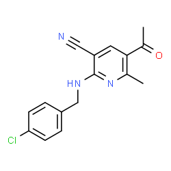 5-Acetyl-2-[(4-chlorobenzyl)amino]-6-methylnicotinonitrile structure