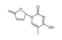 5-methyl-1-[(2R)-5-methylidene-2H-furan-2-yl]pyrimidine-2,4-dione结构式