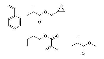 2-甲基-2-丙烯酸丁酯与苯乙烯、2-甲基-2-丙烯酸甲酯和2-甲基-2-丙烯酸环氧乙烷基甲酯的聚合物结构式