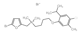 (5-bromo-2-furyl)methyl-[4-(2-chloro-3-methyl-6-propan-2-yl-phenoxy)butyl]-dimethyl-azanium bromide结构式