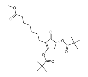 7-[(R)-2,4-Bis-(2,2-dimethyl-propionyloxy)-5-oxo-cyclopent-1-enyl]-heptanoic acid methyl ester结构式