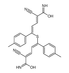 5-[5-amino-4-cyano-1-(4-methylphenyl)-5-oxopenta-1,3-dienyl]sulfanyl-2-cyano-5-(4-methylphenyl)penta-2,4-dienamide Structure