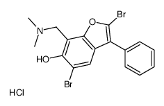 2,5-dibromo-7-[(dimethylamino)methyl]-3-phenyl-1-benzofuran-6-ol,hydrochloride结构式