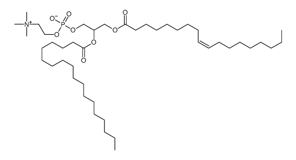 trimethyl-[2-[[2-octadecanoyloxy-3-[(Z)-octadec-9-enoyl]oxy-propoxy]-o xido-phosphoryl]oxyethyl]azanium结构式