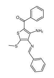 (3-Amino-5-methylsulfanyl-4-{[1-phenyl-meth-(E)-ylidene]-amino}-thiophen-2-yl)-phenyl-methanone Structure