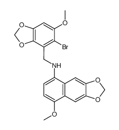 N-((5-bromo-6-methoxybenzo[d][1,3]dioxol-4-yl)methyl)-8-methoxynaphtho[2,3-d][1,3]dioxol-5-amine Structure