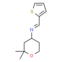 2H-Pyran-4-amine,tetrahydro-2,2-dimethyl-N-(2-thienylmethylene)-(9CI) structure