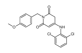 4-[(2,6-dichlorophenyl)amino]-1-(4-methoxybenzyl)pyridine-2,6-(1H,3H)-dione Structure