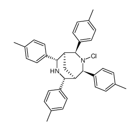 rel-(2S,4R,6R,8S)-3-Chlor-2,4,6,8-tetrakis(4-methylphenyl)-3,7-diazabicyclo<3.3.1>nonan Structure