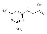 2-[(2-amino-6-methyl-pyrimidin-4-yl)amino]acetic acid structure