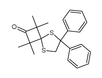 1,1,3,3-tetramethyl-6,6-diphenyl-5,8-dithiaspiro[3.4]octan-2-one结构式