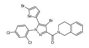 (4-bromo-5-(5-bromoselenophen-2-yl)-1-(2,4-dichlorophenyl)-1H-pyrazol-3-yl)(3,4-dihydroisoquinolin-2(1H)-yl)methanone结构式