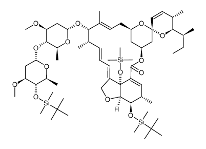 4'',5-bis(O-(dimethyl-tert-butylsilyl))-7-O-(trimethylsilyl)-Δ2-4(R)-avermectin B1a结构式