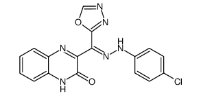 3-{[(4-Chloro-phenyl)-hydrazono]-[1,3,4]oxadiazol-2-yl-methyl}-1H-quinoxalin-2-one结构式