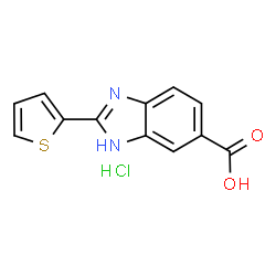 2-THIOPHEN-2-YL-1 H-BENZOIMIDAZOLE-5-CARBOXYLIC ACID HYDROCHLORIDE结构式