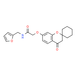 N-(furan-2-ylmethyl)-2-[(4-oxo-3,4-dihydrospiro[chromene-2,1'-cyclohexan]-7-yl)oxy]acetamide结构式