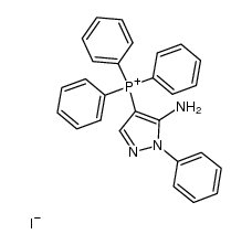 (5-amino-1-phenylpyrazol-4-yl)triphenylphosphonium iodide结构式