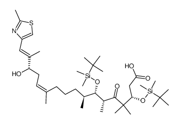 (3S,6R,7S,12Z,15S,16E)-3,7-二-{[叔-丁基(二甲基)甲硅烷基]氧代}-15-羟基-4,4,6,8,12,16-六甲基-17-(2-甲基-1,3-噻唑-4-基)-5-羰基十七碳-12,16-二烯酸图片
