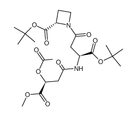 (2S,3S,3''S)-N-[3-(3-acetoxy-3-methoxycarbonylpropanamido)-3-tert-butoxycarbonylpropanoyl]azetidine-2-carboxylic Acid tert-butyl Ester结构式