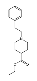 1-(phenylethyl)-4-(ethoxycarbonyl)piperidine structure