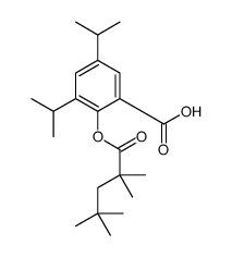 3,5-di(propan-2-yl)-2-(2,2,4,4-tetramethylpentanoyloxy)benzoic acid Structure