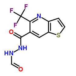 5-(TRIFLUOROMETHYL)THIENO[3,2-B]PYRIDINE-6-CARBOXYLIC ACID, 2-FORMYLHYDRAZIDE structure