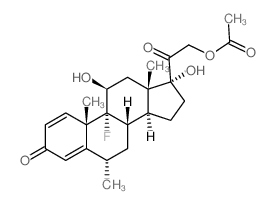 Pregna-1, 4-diene-3,20-dione, 9-fluoro-11.beta.,17, 21-trihydroxy-6.alpha.-methyl-, 21-acetate structure