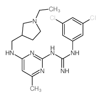 1-(3,5-dichlorophenyl)-2-[4-[(1-ethylpyrrolidin-3-yl)methylamino]-6-methyl-pyrimidin-2-yl]guanidine结构式