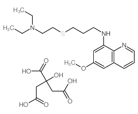 N-[3-(2-diethylaminoethylsulfanyl)propyl]-6-methoxy-quinolin-8-amine; 2-hydroxypropane-1,2,3-tricarboxylic acid Structure