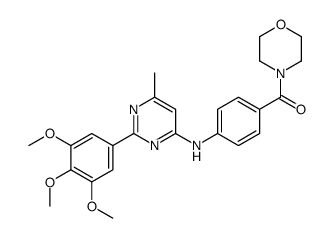 [4-[[6-methyl-2-(3,4,5-trimethoxyphenyl)pyrimidin-4-yl]amino]phenyl]-morpholin-4-ylmethanone Structure