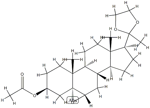 3β-(Acetyloxy)-5,6α-epoxy-5α-pregnan-20-one ethylene acetal Structure