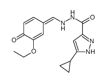 5-cyclopropyl-N'-[(Z)-(3-ethoxy-4-oxocyclohexa-2,5-dien-1-ylidene)methyl]-1H-pyrazole-3-carbohydrazide结构式