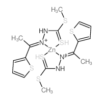 (t-4)-bis[methyl [1-(2-thienyl)ethylidene]hydrazinecarbodithioato-n2,s1']zinc Structure