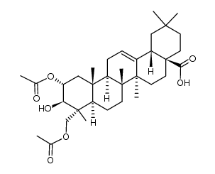 (4aS,6aS,6bR,8aR,9R,10R,11R,12aR,12bR,14bS)-11-acetoxy-9-(acetoxymethyl)-10-hydroxy-2,2,6a,6b,9,12a-hexamethyl-1,3,4,5,6,6a,6b,7,8,8a,9,10,11,12,12a,12b,13,14b-octadecahydropicene-4a(2H)-carboxylic acid Structure