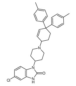 1-[1-(4,4-bis(p-tolyl)-2-cyclohexenyl)-4-piperidyl]-5-chloro-2-benzimidazolinone Structure