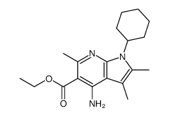 4-amino-1-cyclohexyl-2,3,6-trimethyl-1H-pyrrolo[2,3-b]pyridine-5-carboxylic acid ethyl ester结构式