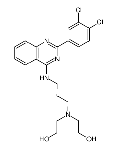 2,2'-{3-[2-(3,4-dichloro-phenyl)-quinazolin-4-ylamino]-propylazanediyl}-bis-ethanol结构式