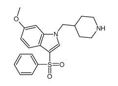 3-(benzenesulfonyl)-6-methoxy-1-(piperidin-4-ylmethyl)indole结构式