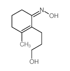 3-[(6E)-6-hydroxyimino-2-methyl-1-cyclohexenyl]propan-1-ol structure