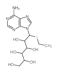 6-(6-aminopurin-9-yl)-6-ethylsulfanyl-hexane-1,2,3,4,5-pentol structure