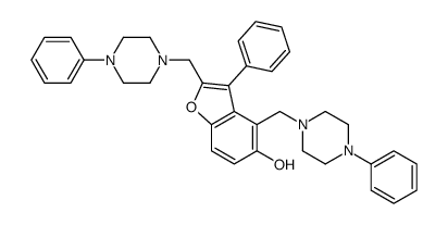 3-phenyl-2,4-bis[(4-phenylpiperazin-1-yl)methyl]-1-benzofuran-5-ol Structure